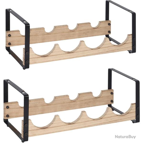 Casier � vin 8 bouteilles cuisine style industriel 29 x 39,5 x 17,5 cm en fer noir 13_0018786