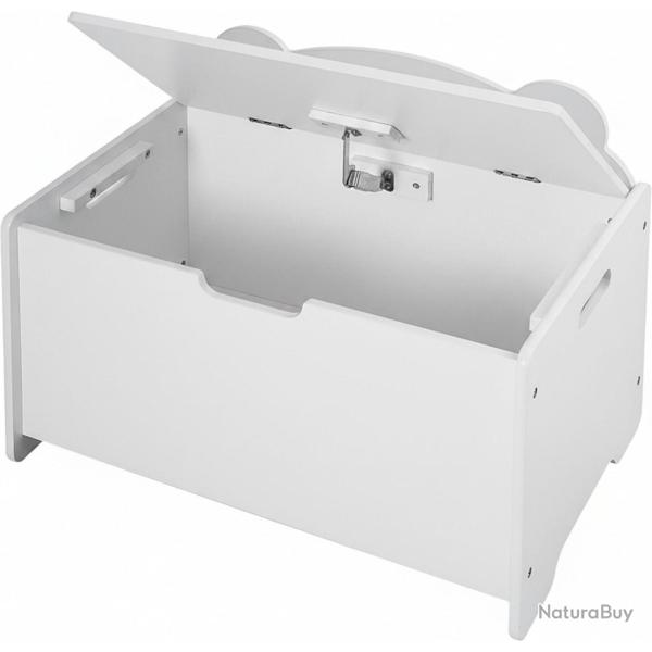 Coffre � jouets design enfant silhouette ours 48 x 60 x 38 cm pratique rangement d�co en MDF blanc