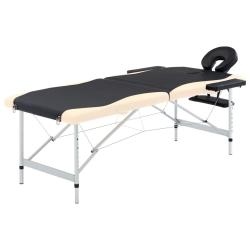 Table de massage pliable 2 zones Inox noir et beige 02_0001806