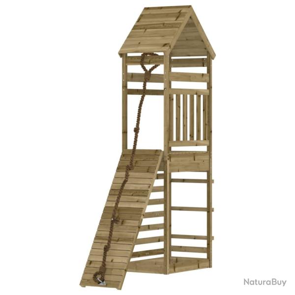 Maisonnette de jeu avec mur d'escalade 55 x 175 x 264 cm bois de pin impr�gn� 02_0004854