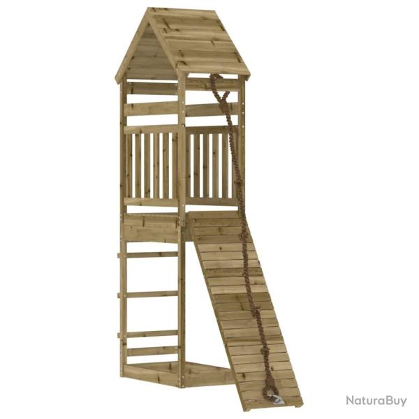 Maisonnette de jeu avec mur d'escalade 55 x 175 x 264 cm bois de pin impr�gn� 02_0004853