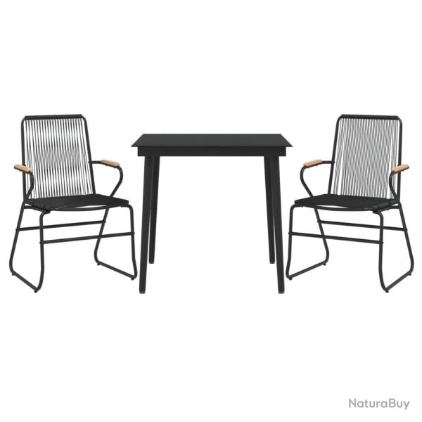 Ensemble � manger de jardin 3 pi�ces noir rotin pvc 02_0014479