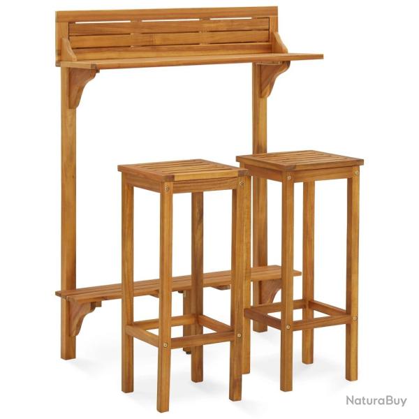 Ensemble de bar de balcon 3 pi�ces bois d'acacia solide 02_0013358
