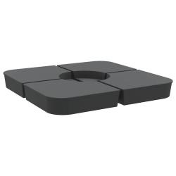 Lot de 4 bases de parasol multifonctionnelles pour jardin terrasse 100 x 100 x 11 cm en PP anthraci