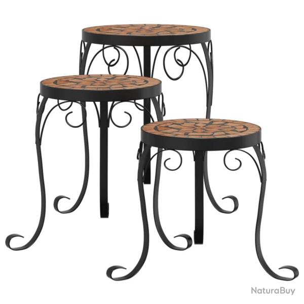 Supports de plantes 3 pcs terre cuite c�ramique Orange 02_0045250