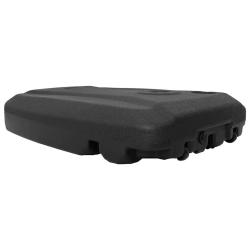 Porte-parasol d'ext&eacute;rieur avec roulettes pratique jardin 60 x 80 x 15 cm en plastique noir 02_00458