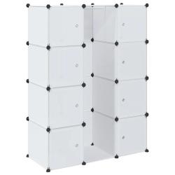 Armoire modulaire 9 compartiments rangement &eacute;l&eacute;gant chambre salon 109 x 36,5 x 143 cm en plastique