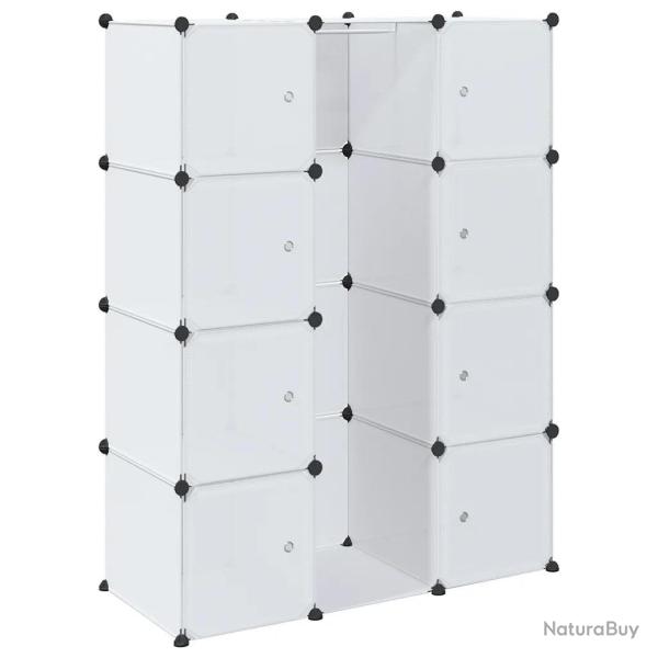 Armoire modulaire 9 compartiments rangement �l�gant chambre salon 109 x 36,5 x 143 cm en plastique