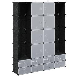 Armoire modulaire 37 x 146 x 180 cm avec 18 compartiments polyvalente moderne chambre couloir en pl