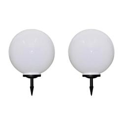 Lot de 2 lampes d'all&eacute;e solaires d&eacute;coratives jardin 71 x 50 x 10 cm &eacute;clairage automatique en PP bla