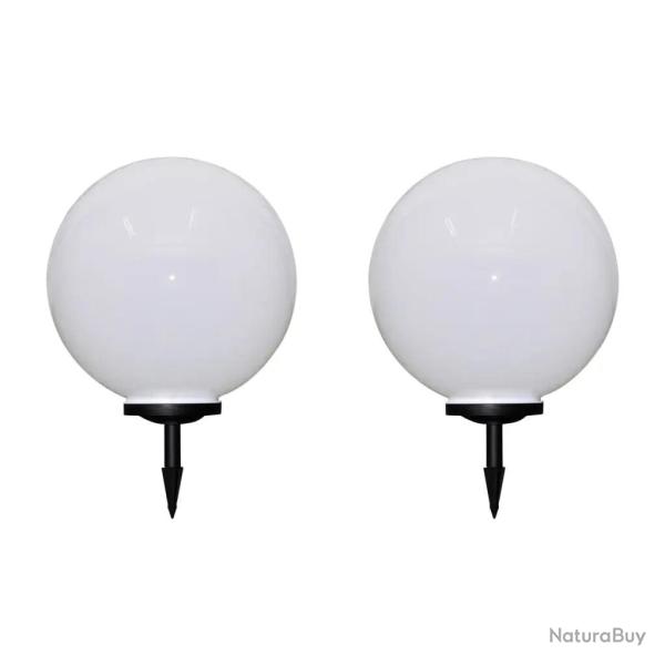Lot de 2 lampes d'all�e solaires d�coratives jardin 71 x 50 x 10 cm �clairage automatique en PP bla