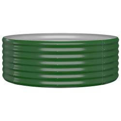 Lot de 1 lit sur&eacute;lev&eacute; de jardin ronde 100 x 100 x 36 cm pratique d&eacute;co ext&eacute;rieur en acier galvanis&eacute;