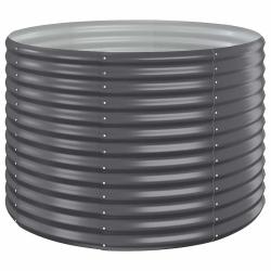 Lot de 2 lits sur&eacute;lev&eacute;s de jardin ronds 100 x 100 x 68 cm en acier galvanis&eacute; anthracite 02_0046588