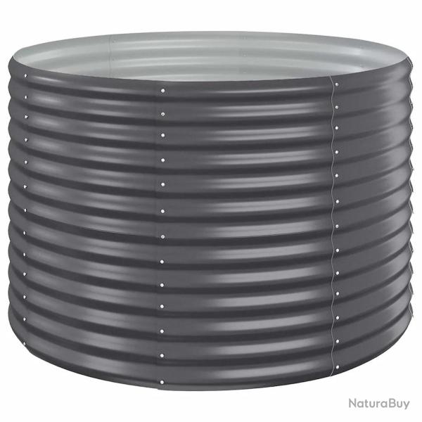 Lot de 2 lits sur�lev�s de jardin ronds 100 x 100 x 68 cm en acier galvanis� anthracite 02_0046588