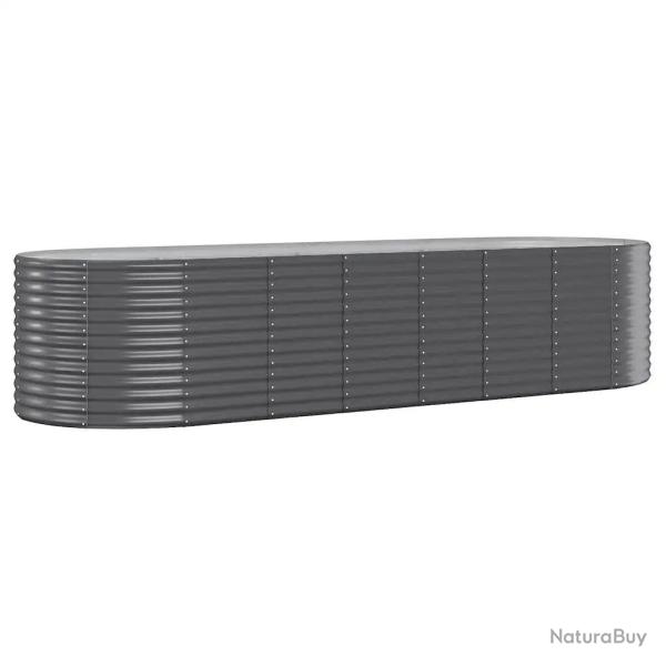 Lot de 2 lits sur�lev�s de jardin ovale 322 x 100 x 68 cm usage ext�rieur design moderne en acier g