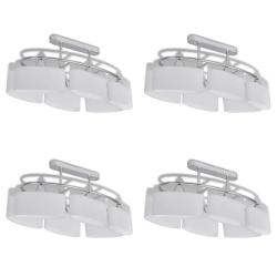 Lot de 4 plafonniers modernes ellipso&iuml;des style contemporain 550 x 250 x 275 mm en m&eacute;tal chrom&eacute; 02_