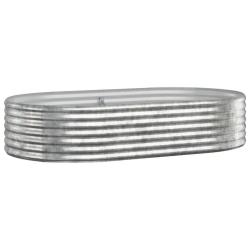 Lot de 1 lit sur&eacute;lev&eacute; de jardin ovale 175 x 100 x 36 cm en acier galvanis&eacute; argent&eacute; 02_0046577