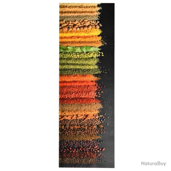 Tapis de sol rectangulaire lavable cuisine 180 x 60 cm flexible antid�rapant style moderne en polya