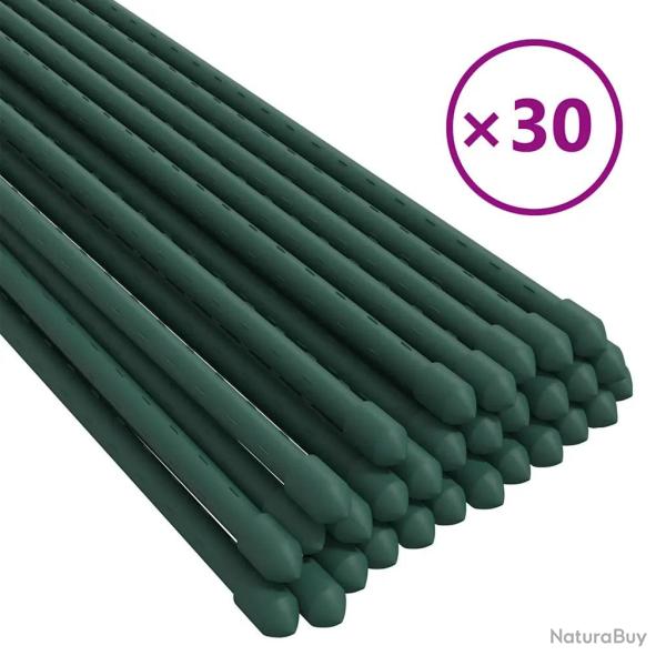 Lot de 30 piquets pour plantes jardin 1,1 x 150 cm fonction de soutien durable en acier vert 02_004