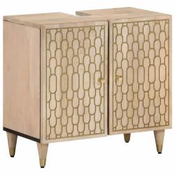 Meuble sous &eacute;vier lavabo salle de bain espace de rangement 62 x 33 x 58 cm en bois massif manguier