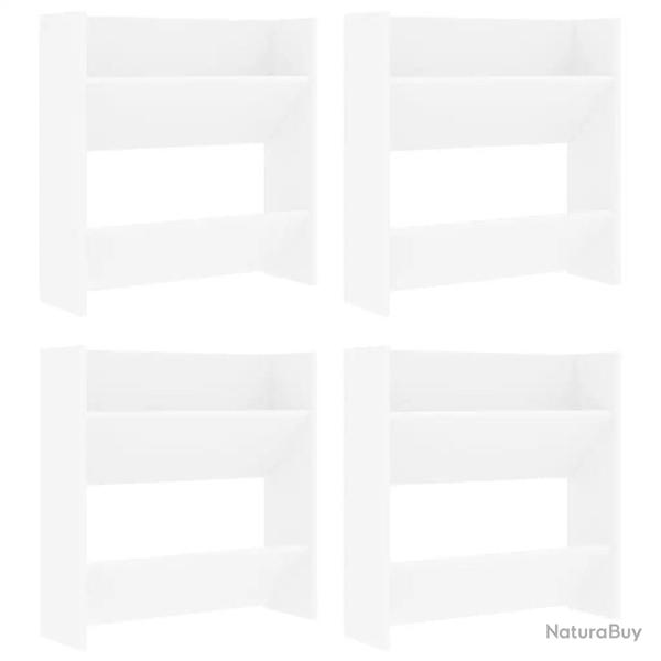 Lot de 4 armoires � chaussures murales modernes 60 x 18 x 60 cm gain de place entr�e en bois d'ing�