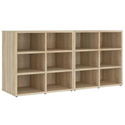 Lot de 2 armoires &agrave; chaussures rangement pratique 52,5 x 30 x 50 cm en bois d'ing&eacute;nierie ch&ecirc;ne sono