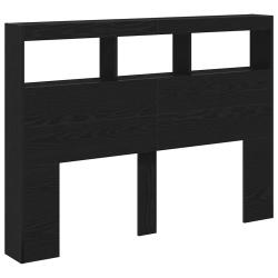 T&ecirc;te de lit avec armoire LED moderne 140 x 17 x 102 cm espace de rangement tendance en bois d'ing&eacute;n
