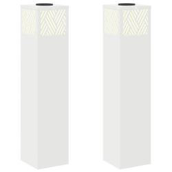 Lot de 2 lampes de chemin solaires design moderne 18 x 18 x 80 cm avec activation automatique en ac