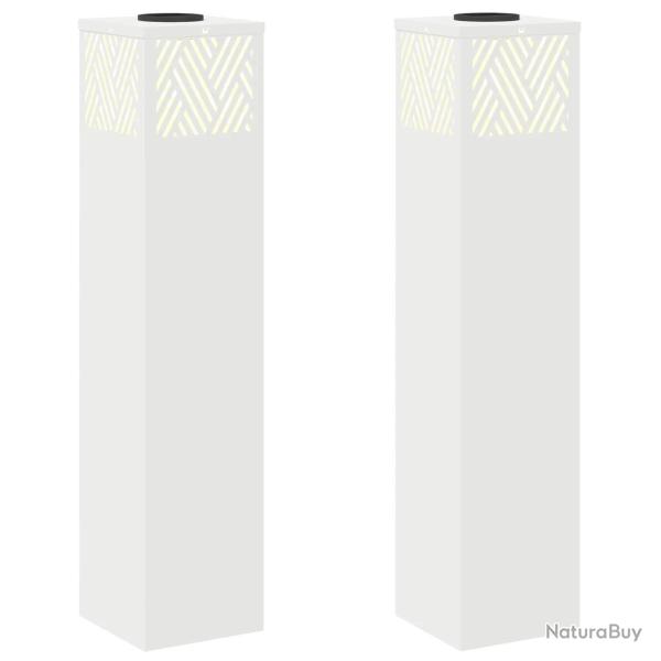 Lot de 2 lampes de chemin solaires design moderne 18 x 18 x 80 cm avec activation automatique en ac