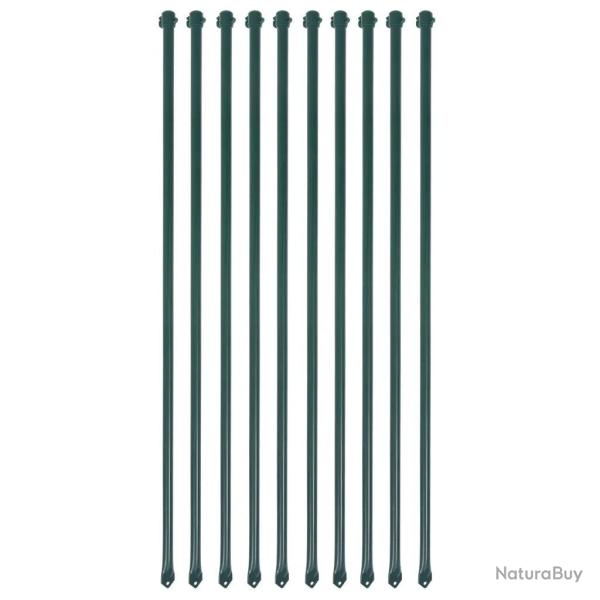 Lot de 10 poteaux de jardin 1 m en m�tal vert et antirouille design moderne ext�rieur 02_0046072