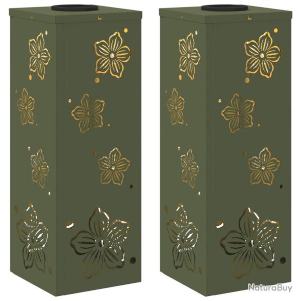 Lot de 2 lumi�res de chemin LED solaire autoportantes 18 x 18 x 50 cm design moderne ext�rieur en a