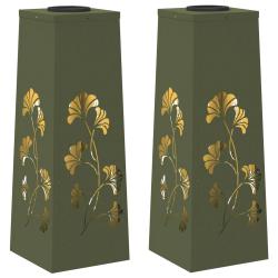 Lot de 2 lumi&egrave;res de cheminement solaires 18 x 18 x 50 cm durables design moderne ext&eacute;rieur en acie
