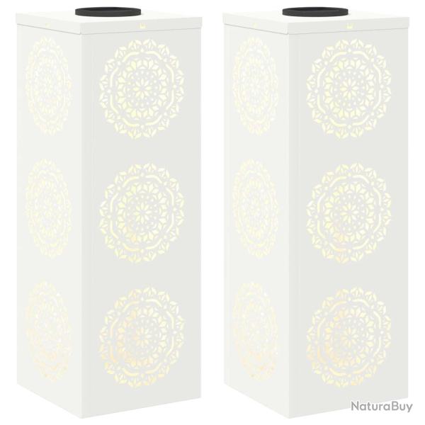 Lot de 2 lumi�res de cheminement solaires �l�gantes 18 x 18 x 50 cm en acier lamin� � froid blanc 0