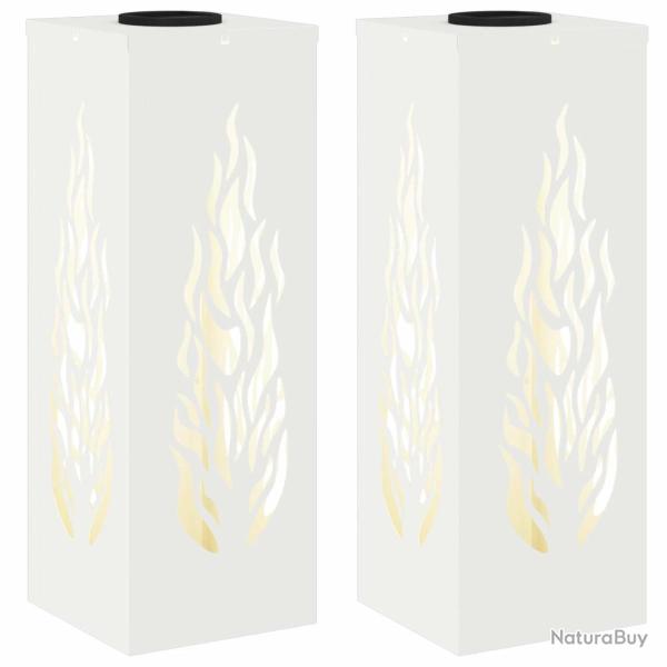 Lot de 2 lumi�res de chemin solaire autoportantes design moderne ext�rieur 18 x 18 x 50 cm en acier