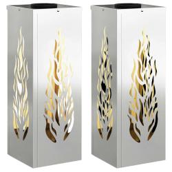 Lot de 2 lumi&egrave;res de chemin LED solaires automatiques design moderne jardin terrasse 18 x 18 x 50 c
