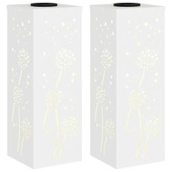 Lot de 2 lumi&egrave;res de chemin solaire modernes 18 x 18 x 50 cm &eacute;clairage automatique ext&eacute;rieur en aci