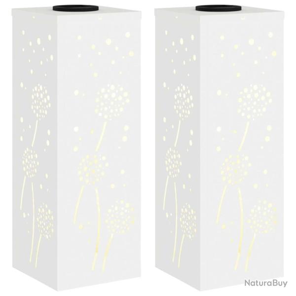 Lot de 2 lumi�res de chemin solaire modernes 18 x 18 x 50 cm �clairage automatique ext�rieur en aci