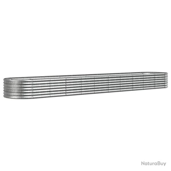 Lot de 1 lit sur�lev� de jardin ovale 440 x 80 x 36 cm robuste et r�sistant aux intemp�ries en acie