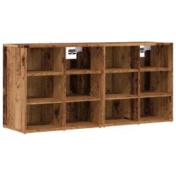 Lot de 2 armoires &agrave; chaussures 52 x 30 x 50 cm fonction de rangement pratique style vintage en bois