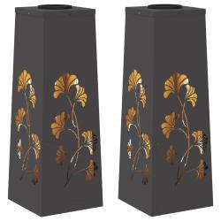 Lot de 2 lumi&egrave;res de chemin LED solaire ext&eacute;rieure 18 x 18 x 50 cm design moderne durable en acier