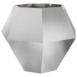 Jardinier rectangulaire ext&eacute;rieur design moderne 100 x 100 x 80 cm en acier inoxydable argent 02_00