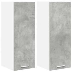 Lot de 2 armoires suspendues modernes rangement spacieux 30 x 31 x 80 cm en bois d'ing&eacute;nierie gris