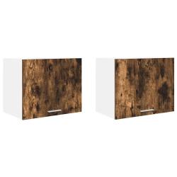 Lot de 2 armoires suspendues modernes rectangulaires grand espace rangement 50 x 31 x 40 cm en bois