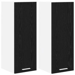 Lot de 2 armoires suspendues modernes grand espace de rangement 30 x 31 x 80 cm en bois d'ing&eacute;nieri