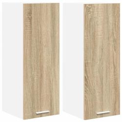 Lot de 2 armoires suspendues modernes avec grand espace de rangement 30 x 31 x 80 cm en bois d'ing&eacute;