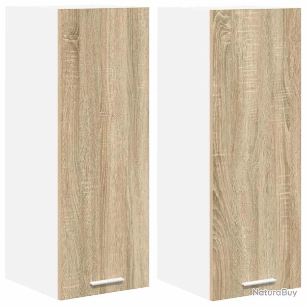 Lot de 2 armoires suspendues modernes avec grand espace de rangement 30 x 31 x 80 cm en bois d'ing�
