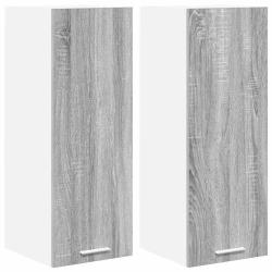 Lot de 2 armoires suspendues modernes avec grand espace de rangement 30 x 31 x 80 cm en bois d'ing&eacute;