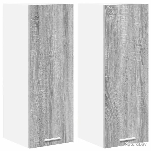 Lot de 2 armoires suspendues modernes avec grand espace de rangement 30 x 31 x 80 cm en bois d'ing�