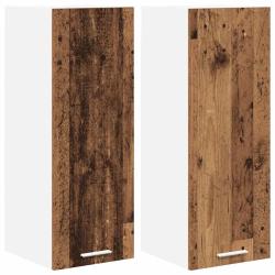 Lot de 2 armoires suspendues modernes grand espace de rangement 30 x 31 x 80 cm en bois d'ing&eacute;nieri