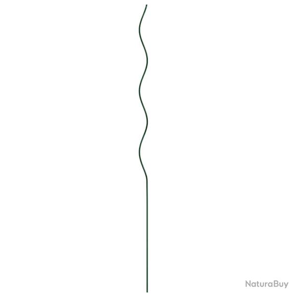 Lot de 20 supports de plante spiral minimaliste ext�rieur 110 x 0.6 x 0.6 cm en acier vert 02_00582